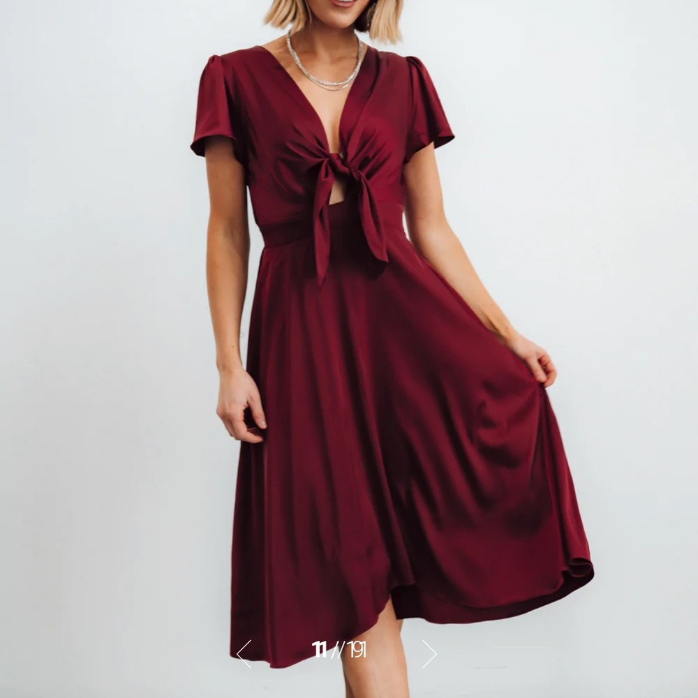 Baltic Born red dress with tie front, EUC, XXL